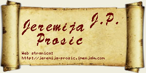 Jeremija Prošić vizit kartica